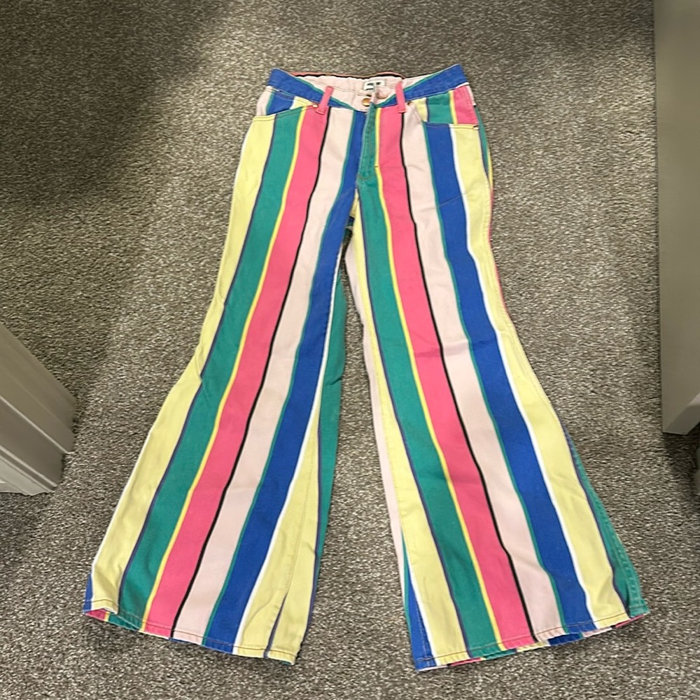 Wrangler wide flared striped jeans 27 x 30